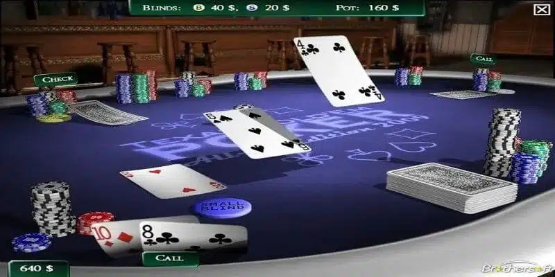 Ván game Xì tố trải qua 04 vòng